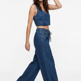 Monaco Drawstring Wide-Leg Jean