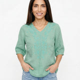 Eloria V-Neck Cotton Blouse
