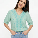 Eloria V-Neck Cotton Blouse