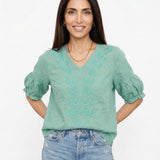 Eloria V-Neck Cotton Blouse