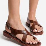 Italian Leather Cross Sandals