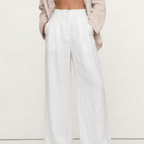 The Pleated Wide Leg Linen Pant