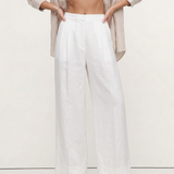The Pleated Wide Leg Linen Pant