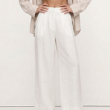 The Pleated Wide Leg Linen Pant