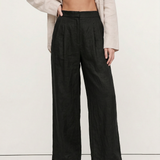 The Pleated Wide Leg Linen Pant