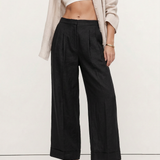 The Pleated Wide Leg Linen Pant