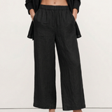 The Pleated Wide Leg Linen Pant
