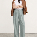 The Pleated Wide Leg Linen Pant