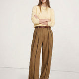 The Green Stripe Linen Wide Leg Pant
