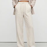 The Drawstring Straight Linen Pant