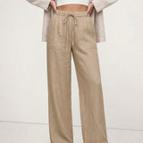 The Drawstring Straight Linen Pant