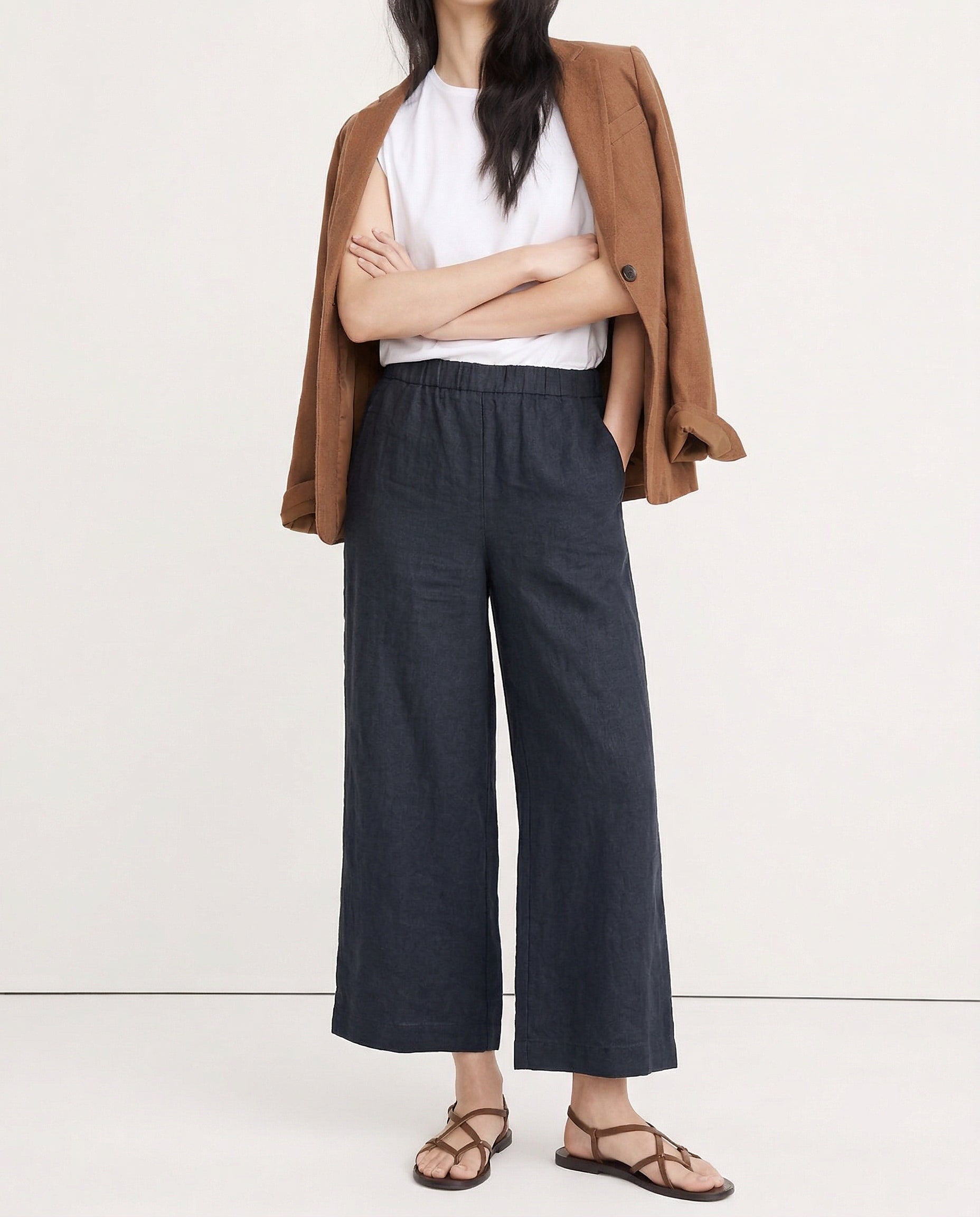 The Easy Wide Leg Linen Pant
