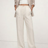 The Drawstring Straight Linen Pant