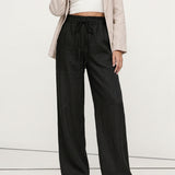 The Drawstring Straight Linen Pant