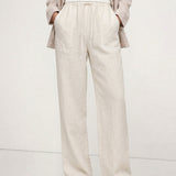 The Drawstring Straight Linen Pant