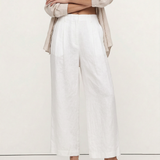 The Pleated Wide Leg Linen Pant