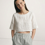 The Boxy Linen Crop Top