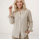 The Pleated Linen Button Shirt