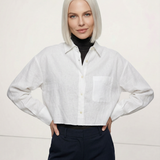 The Cropped Long Sleeve Linen Shirt