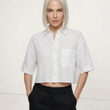 The Cropped Long Sleeve Linen Shirt