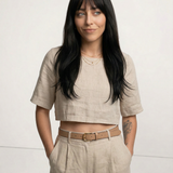 The Boxy Linen Crop Top