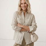 The Pleated Linen Button Shirt