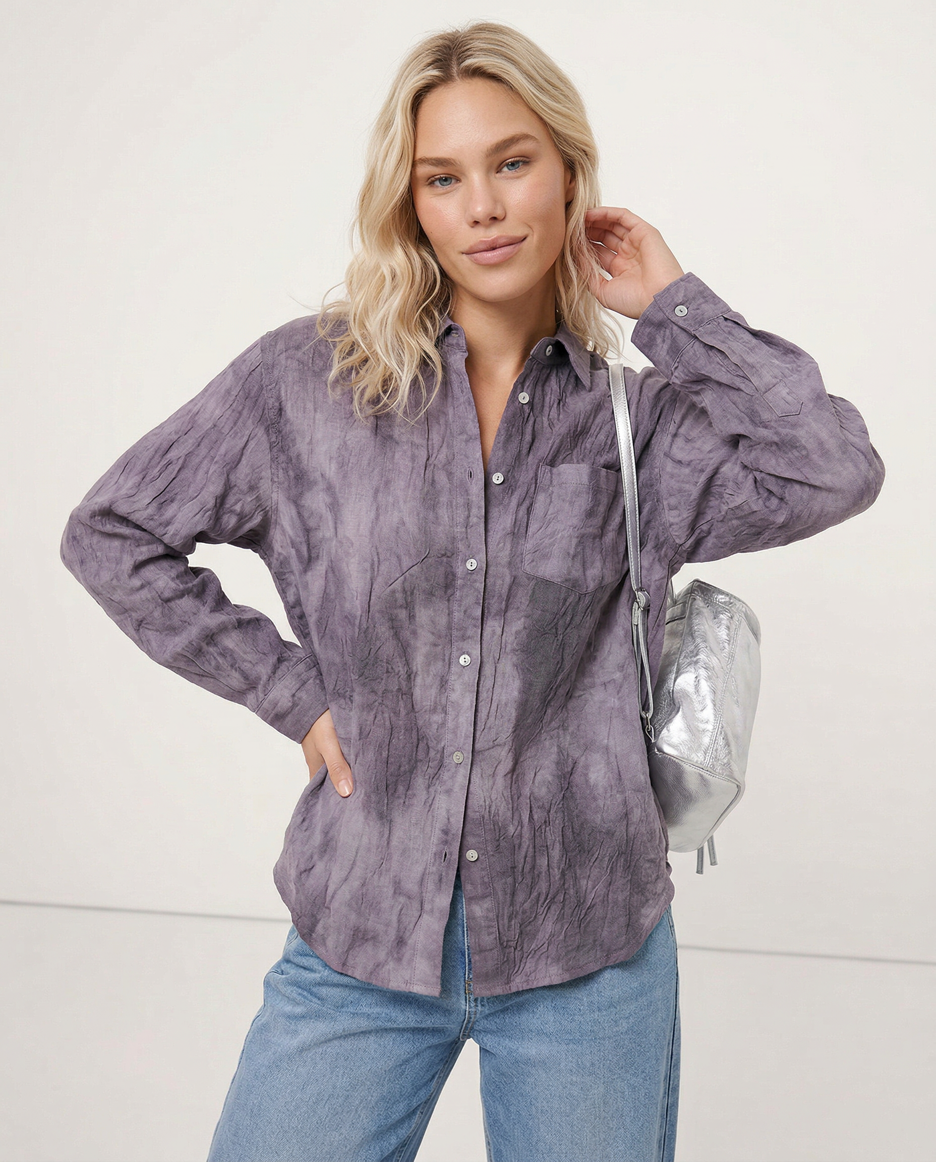 The Pleated Linen Button Shirt