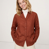 The Collarless Linen V-Neck Shirt