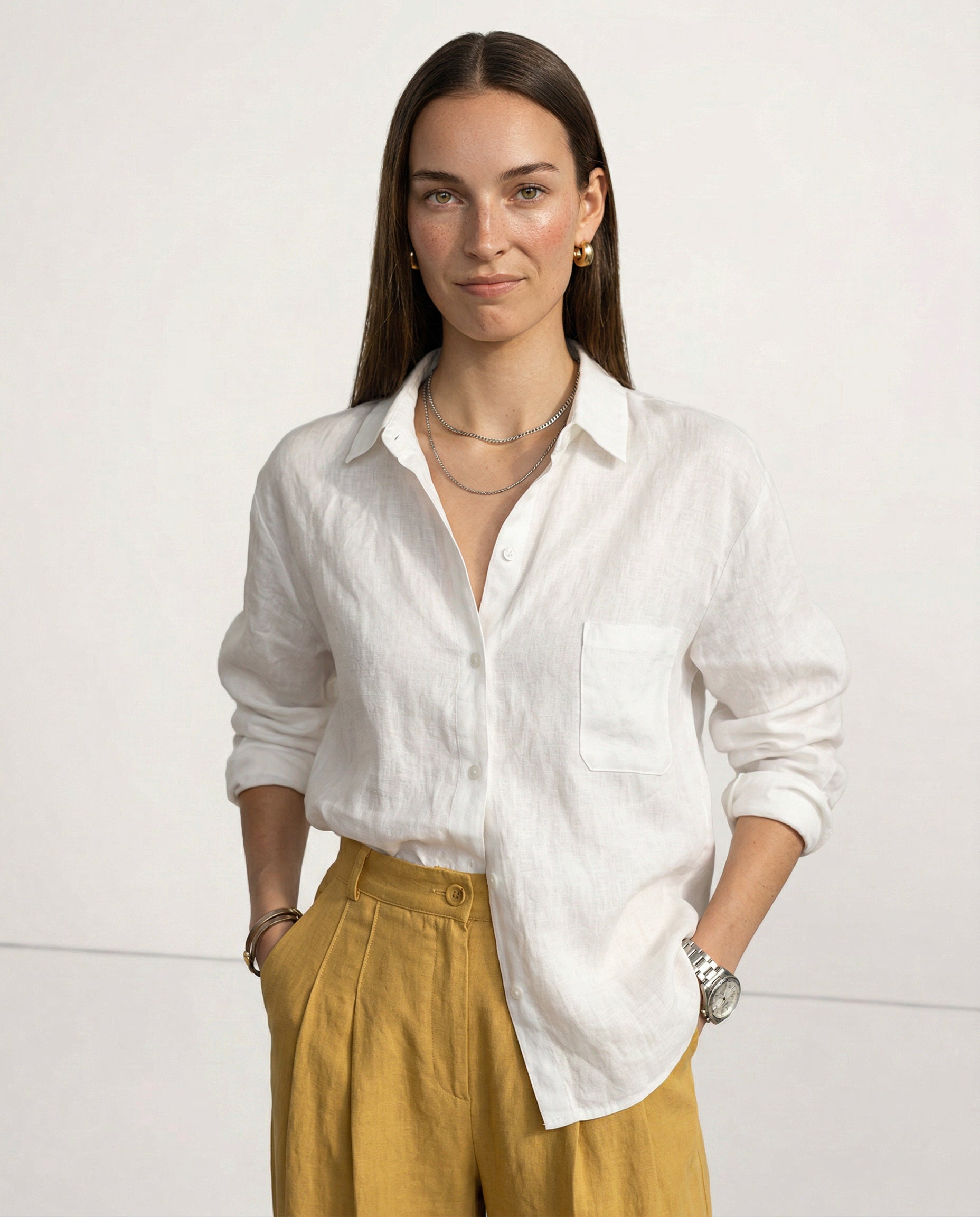 The Soft Linen Open Collar Shirt