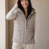 Gold Rush Puffer Vest — Gray, studio product shot
