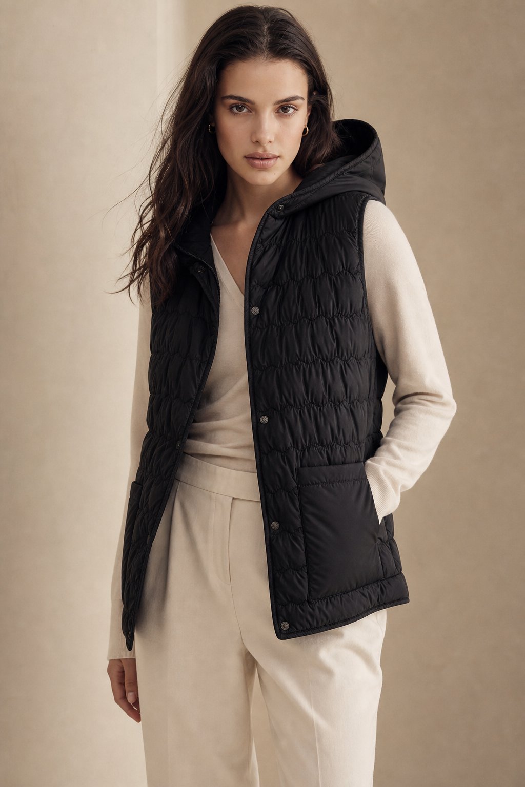 Gold Rush Puffer Vest — Dusk, studio product shot