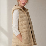 Gold Rush Puffer Vest — Ivory, studio product shot
