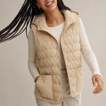 Gold Rush Puffer Vest — Ivory, studio product shot