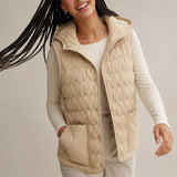 Gold Rush Puffer Vest — Ivory, studio product shot