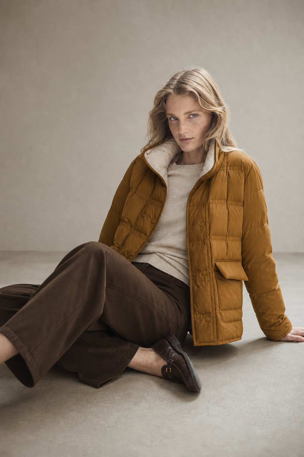 Hässleholm Quilted Down Jacket — Fire Orange, banana_republic product shot