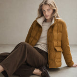 Hässleholm Quilted Down Jacket — Fire Orange, banana_republic product shot