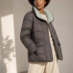 Hässleholm Quilted Down Jacket — Gray, banana_republic product shot