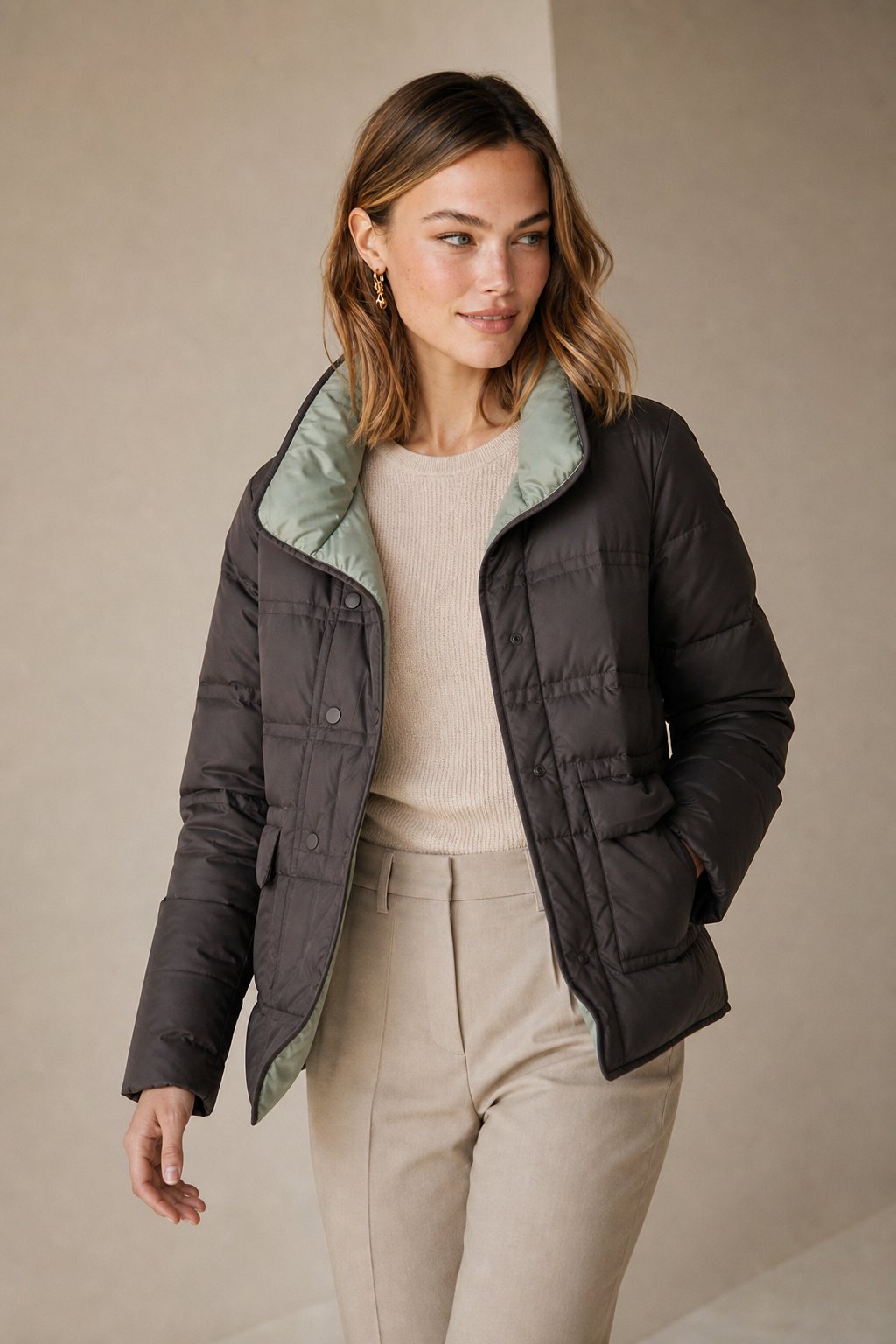 Hässleholm Quilted Down Jacket — Gray, banana_republic product shot