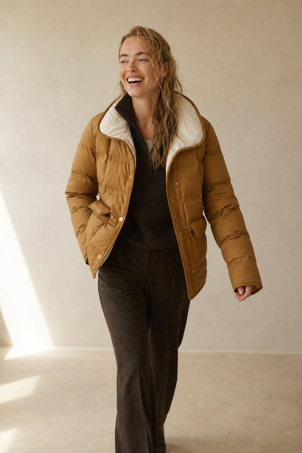 Hässleholm Quilted Down Jacket — Fire Orange, banana_republic product shot