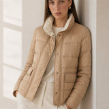 Hässleholm Quilted Down Jacket — Khaki, banana_republic product shot