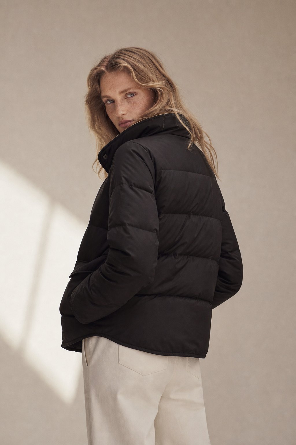 Hässleholm Quilted Down Jacket — Black, banana_republic product shot