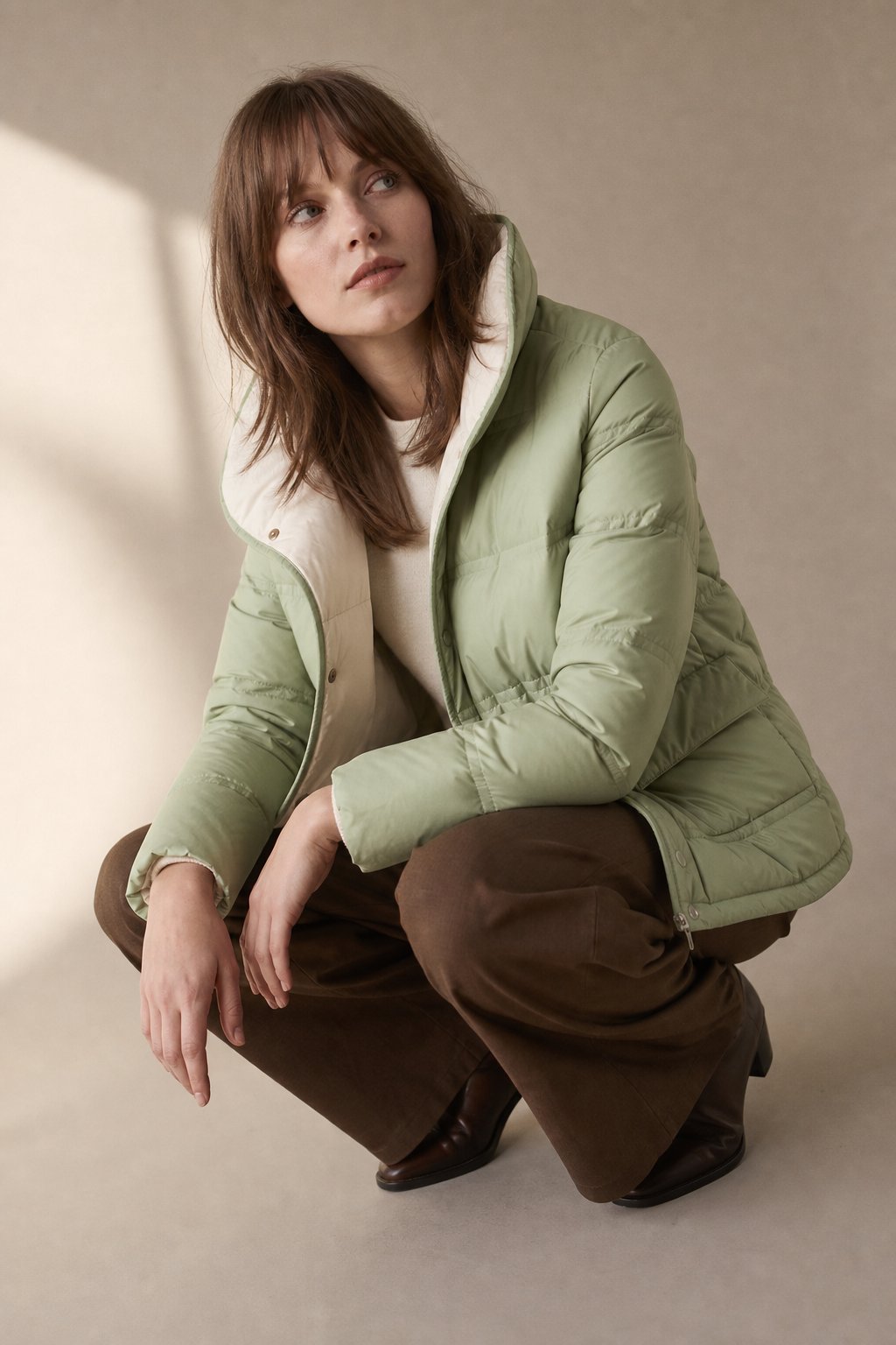 Hässleholm Quilted Down Jacket — Lime, banana_republic product shot