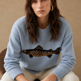 Hadley Fisher Knit Sweater — Blue, studio product shot