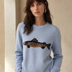 Hadley Fisher Knit Sweater — Blue, studio product shot