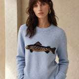 Hadley Fisher Knit Sweater — Blue, studio product shot