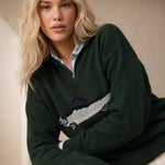Hadley Fisher Knit Sweater — Forest, studio product shot