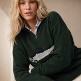 Hadley Fisher Knit Sweater — Forest, studio product shot