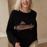 Hadley Fisher Knit Sweater — Black, studio product shot