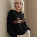 Hadley Fisher Knit Sweater — Black, studio product shot