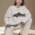 Hadley Fisher Knit Sweater — White, studio product shot